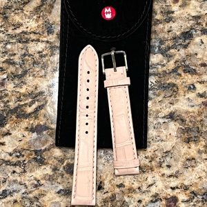 Michele 16mm Alligator Leather Watch Band Light Pink